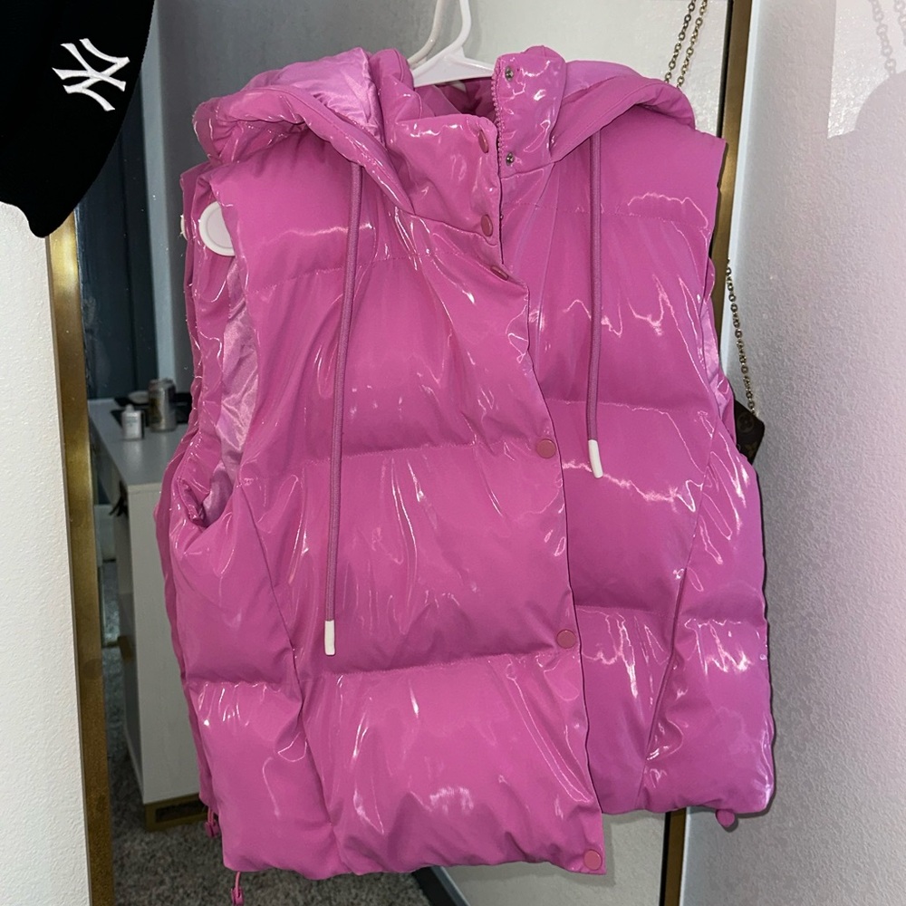 Shiny Pink Puffer Vest